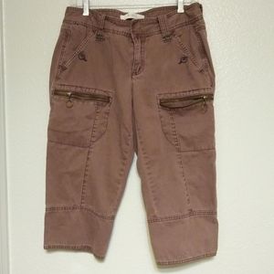 MIXIT brown cotton cargo style capris, 8